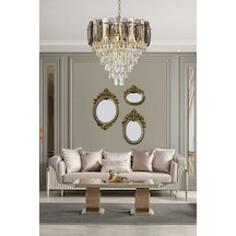 Dekoratif Polyester Üçlü Ayna - Altın