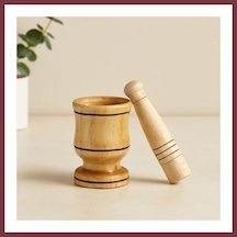 Storeşahin Küçük Ahşap Havan Sarımsak Dövecek 6x4x8.8 Cm Shn0720