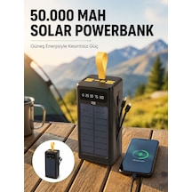 Güneş Enerjili Powerbank Dijital Göstergeli Taşınabilir Güç Kaynağı Yeni Nesil - Lisinya Siyah