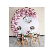 Krom Pembe Pastel Balonlar Balon Zinciri Mix