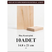 - Huş Kontrplak 10 Adet - A5 14.8 X 21 Cm - 4 Mm Cnc Kesim Lazer Kesim - Yakma - Hobi Seti