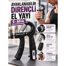 Ayarlanabilir Dirençli El Yayı 5-60 Kg Sayaçlı El Egzersiz Aleti Güçlü Çelik Yay Kaymaz Sap