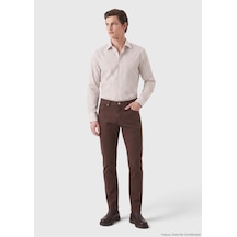 Ramsey Kahverengi Dokuma Regular Fit Casual Yün Karışımlı Pantolon kahverengi brown