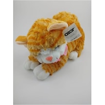 Acar Sarı Peluş Yatan Kedi 25 Cm--Skradapelus31