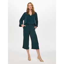 Faik Sönmez Beli Lastikli Wıdeleg Fit Modallı Capri S26cpr004 Us26cpr004106 Koyu Yeşil
