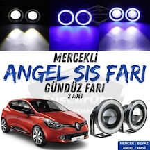 Renault Clio 4 2012-2020 Uyumlu Üniversal Mercekli Angel Sis Farı Metal Su Geçirmez 76 Mm Ma Halkalı Gündüz Farı Sis Farı 56203541
