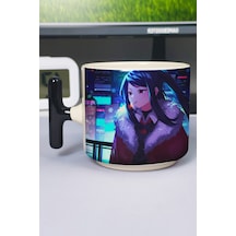 Va-11 Hall-a Baskılı Seramik Lüks Kupa 1 Adet T Şeklinde Özel Siyah Kulp Dalga Kulp V2t Çok Renkli