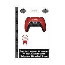 Özel Seri Konsol Aksesuarı P4 Plus Kırmızı Siyah Kablosuz Titreşimli Oyun
