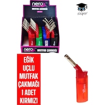 Eğik Uçlu Mutfak Çakmağı 1 Adet Kırmızı