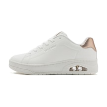 Skechers Uno Court-courted Air Memory Foam Leather Womens Sneaker Hafızalı Taban Hakiki Deri Kadın Günlük Spor Ayakkabı Beyaz-bakır Beyaz