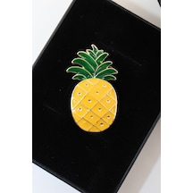 Kristal Taşlı Ananas Broş. Yaka İğnesi Broş. Taşlı Broş. Kadın Broş. Erkek Broş. Broş. Ananas Broş. Çok Renkli