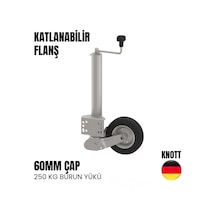 Knott Destek Tekeri Pilot Teker 250 Kg 60mm - Katlanabilir Flanşlı - Krikolu-2037