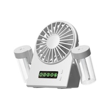 Taşınabilir Masaüstü Su Hazneli Usb Şarjlı 4 Kademe Fan Vantilatör Soğutucu F8 Beyaz
