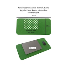 Keçe Masa Üstü Mouse Pad Ve Bilgisayar Düzenleyici 70x32 Cm Antibakteriyel Mat, Doğal Keçe Mat, Masa Koruyucu Altlık, Ofis Ve Ev İçin Minimalist Tasarım Yeşil Beyaz - Çok Renkli