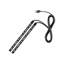 Cbtx E1u Usb 12v 24 Led Araç Işık Şeridi Tek Renkli Araç Ortam Işığı Araç İç Dekorasyonu İçin - Yeşil