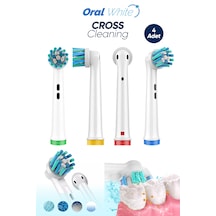 Oral White Cross Cleaning Çapraz Kıl Teknolojisi Oral-b Uyumlu 4 Adet Yedek