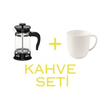 Kahve Seti Upphetta French Press , Paslanmaz Çelik-siyah, 0,4 Lt Ve Ofantlıgt Kupa , Beyaz, 31 Cl Frech Press Siyah Kupa Beyaz - 835096563 Frech Press Siyah Kupa Beyaz