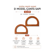 Vollen Yarn Doğal Masif Ahşap D Model Çanta Sapı 12 Cm 1 Çift 2 Adet El Yapımı Çanta Kulpu Bej