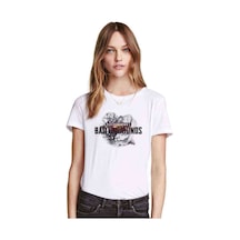Pubg Logo Tas Alev Baskılı Beyaz Kadın Tshirt (534309498)