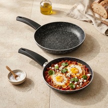 Kitchen Black Force İkili Tava Seti - Siyah - 20 Cm + 26 Cm Renkli