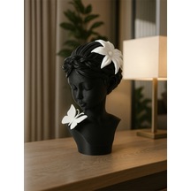 Blossom & Butterfly - Serene Girl Bust Sculpture