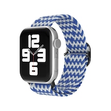 Newface - 736 - Apple Watch Uyumlu 42mm Star Kordon - - Ece-umay - Zigzag Beyaz-mavi