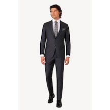 Erkek Gri Slim Fit Sivri Yaka Takım Elbise