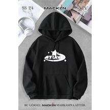 Macklin Unisex Kadın Erkek 4tune Özel Tasarım Baskılı Kapşonlu Sweatshirt Siyah Mck0757 Siyah
