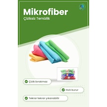 Mikrofiber Temizlik Bezi Çiziksiz Yüksek Emicilik Cam Mutfak Bany Çok Renkli
