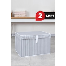 2 Adet Kapaklı Mini Çok Amaçlı Çamaşır-saklama-düzenleme Vb Hurç, Kutu Mini Gri Tela 30 X 40 Gri Tr Diğer