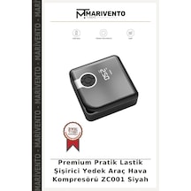 Premium Pratik Lastik Şişirici Yedek Araç Hava Kompresörü Zc001 Siyah