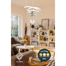 Kıvrımlı Dron 3 Renkli Modern Kaplama Sarkıt Led Salon Mutfak Avize Krom