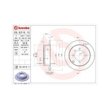 Brembo 08831610 Fren Diski Arka Düz 262 4 - Mitsubishi Lancer 03 11/galant 92 00 Mb668083