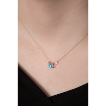 Papatya Silver 925 Ayar Opal Taşlı Gezegen Gümüş Kolye