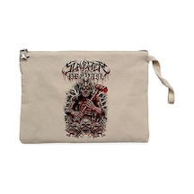 Slaughter To Prevail Skull Krem Clutch Cüzdan / El Çantası Krem