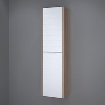 Denko Mostar 35 Cm Mdf Ve Beyaz Lake Banyo Boy Dolabı, Çamaşırlık Beyaz