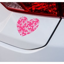 Pembe Kalp Sticker Otomobil Motosiklet Laptop Ayna