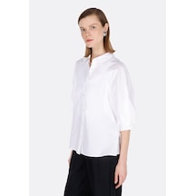 Colin's Colins Regular Fit Shirt Neck Düz Kadın Beyaz ¾ Kol Gömlek Cl1073336 Cl1073336 Q1.v1 Wht Beyaz