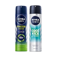 Men Erkek Sprey Deodorant Fresh Power 150 Ml, 48 Saat Deodorant Koruması Ve Men Erkek Sprey Deodorant Kick Fresh, 150 Ml, Ter Ve Ter Kokusuna Karşı 48 Saat Anti-perspirant Koruma