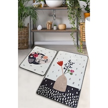 Darling 2'li Set Banyo Halısı Djt Renkli