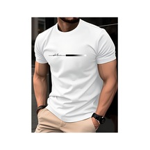 Caddemia Yaz  Rahat Rahat Gevşek Büyük Boy Kartal Desen Baskılı Spor Yuvarlak Bo Beyaz 2XL