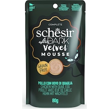 Schesir After Dark Velvet Mousse Tavuk ve Bıldırcın Yumurtalı Yetişkin Kedi Konservesi 80 G
