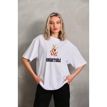 Baskılı Unisex Günlük Stil Beyaz Fine Art Galeri Oversize Tişört