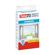 Insect Stop Standart Pencere Sinekliği, Kesilebilir, Delmeden Sivrisinek Koruması, 1 X Beyaz Si