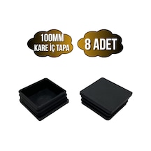 Kare Demir Profil İç Tapa Geçme Plastik Ayak Geçme Koruma Plastiği 100mm 8 Adet Siyah