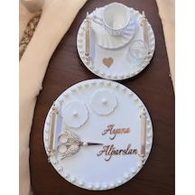Heavenly Gold İncili Söz Nişan Tepsisi Bronz
