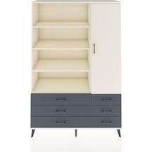 Hyperion Dolap 8 Raflı 6 Çekmeceli Tek Kapaklı 132x44x195 Aytaşı-aytaşı/antrasit Aytası/antrasıt