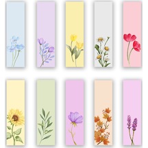 10 Adet Çiçekler Kitap Ayracı 40x145 Mm