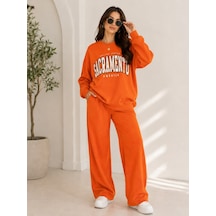 Stsahra Kadın Turuncu Bisiklet Yaka Sweatshirt