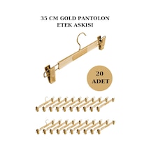 20 Adet Plastik Gold Kaplama Pantolon Askısı Etek Askısı Altın